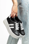 Kadın Spor Ayakkabı Sneaker Günlük Kullanıma Uygun Beyaz-Siyah